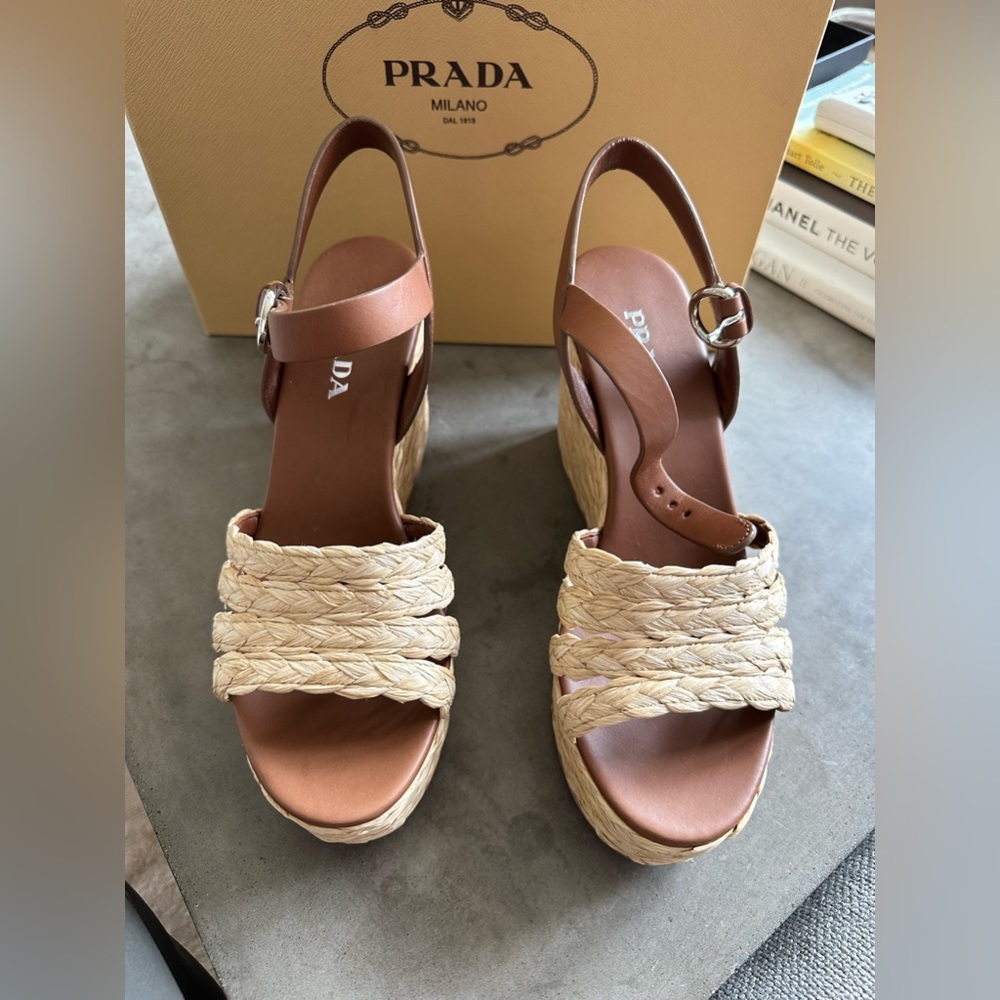 Prada Rafia Wedges - Picture 2 of 9